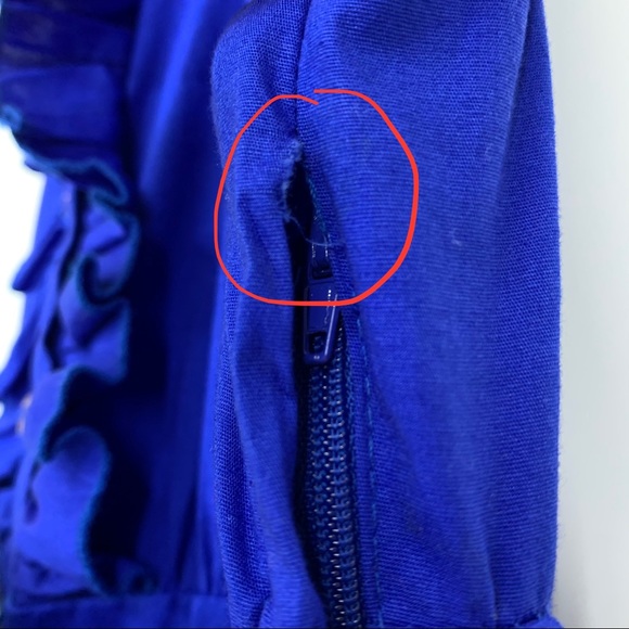 Bailey Blue Cobalt Belted Sleeveless A-Line Dress With Ruffle Bust Tule Underlay - Picture 10 of 16